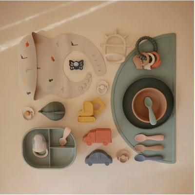 Kit de Colheres Para Bebês Mushie Blush e Shifting Sand - Misturar e Combinar
