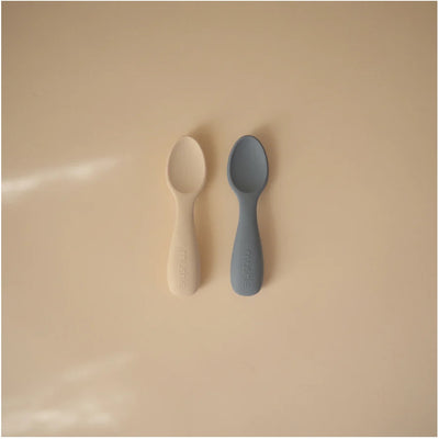 Kit de Colheres Para Bebês Mushie Tradewinds e Shifting Sand - Projetado Para Mãos Pequenas